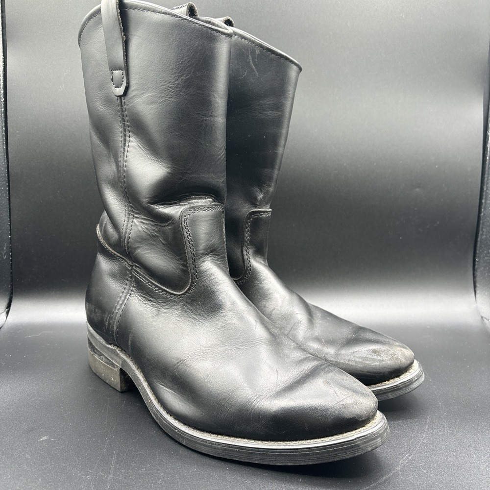VTG Red Wing Pecos‎ 753 Boots Men's Size 8.5 3E Black Leather Cowboy Work